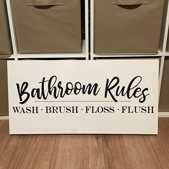Other - Farmhouse Bathroom Rules Sign